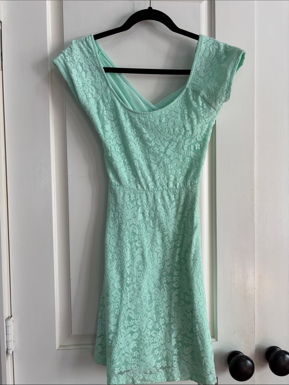 Garage Mint Green Lace Midi Dress